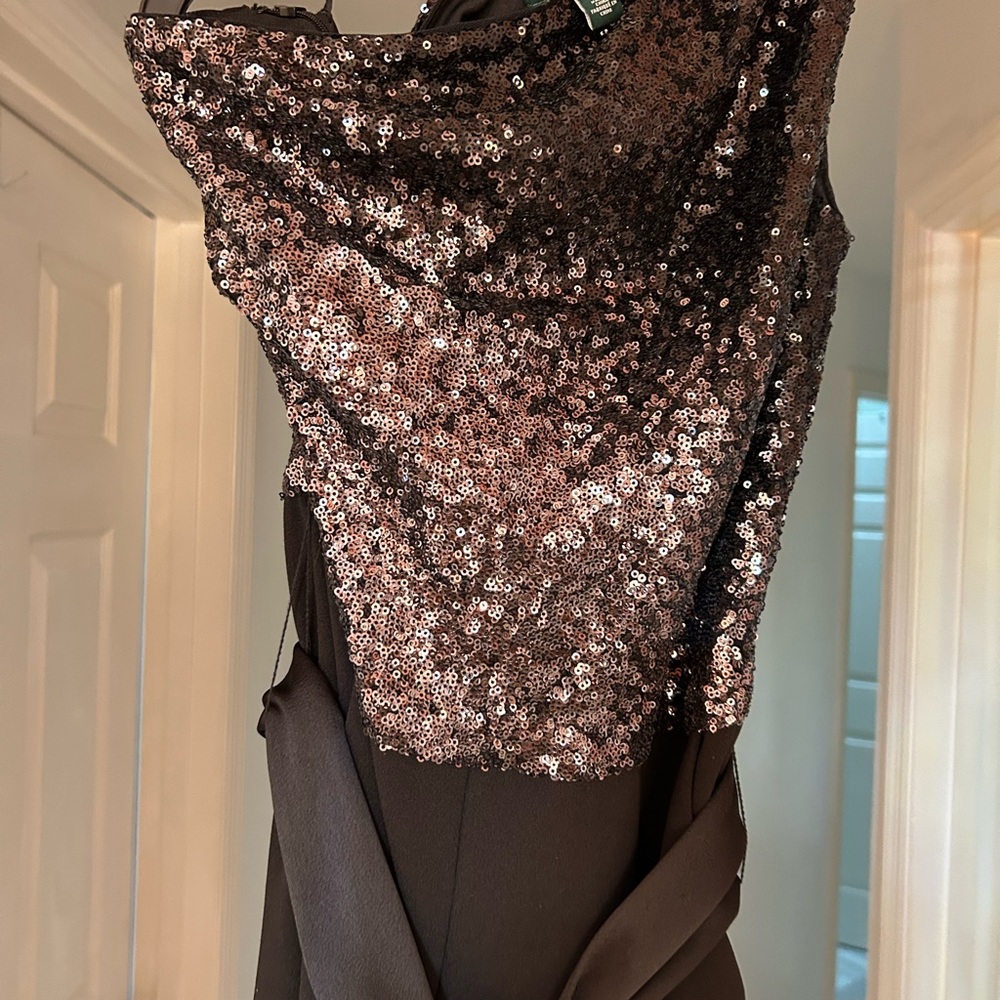 Ralph Lauren One Shoulder Sequin Bodice Jumsuit - Picture 4 of 7